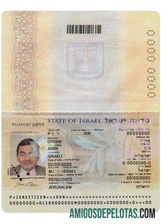 Passaporte de Israel (presente em 2012) baixar para verificação